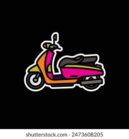 Original vector illustration. City scooter. A contour icon. Hand drawn, not AI