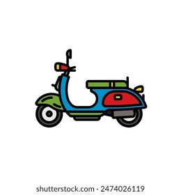 Original vector illustration. City scooter. A contour icon. Hand drawn, not AI