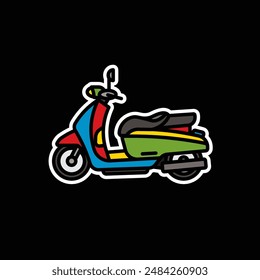 Original vector illustration. City scooter. A contour icon. Hand drawn, not AI