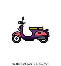 Original vector illustration. City scooter. A contour icon. Hand drawn, not AI