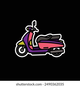 Original vector illustration. City scooter. A contour icon. Hand drawn, not AI