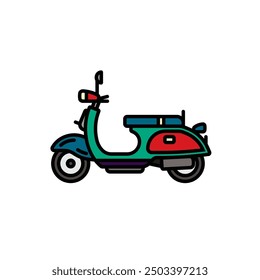 Original vector illustration. City scooter. A contour icon. Hand drawn, not AI