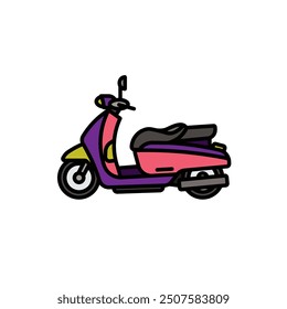 Original vector illustration. City scooter. A contour icon. Hand drawn, not AI