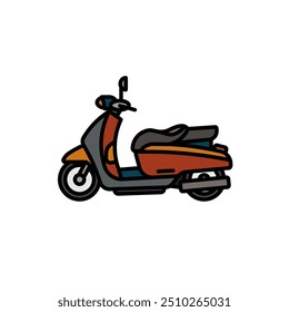 Original vector illustration. City scooter. A contour icon. Hand drawn, not AI