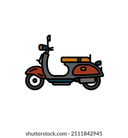 Original vector illustration. City scooter. A contour icon. Hand drawn, not AI
