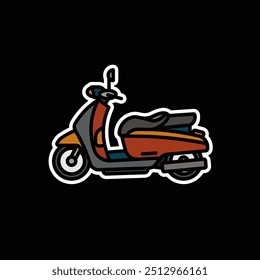 Original vector illustration. City scooter. A contour icon. Hand drawn, not AI