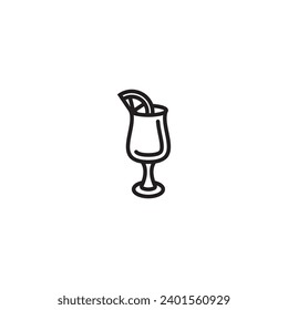 Ilustración vectorial original. El icono del cóctel en el vaso del tallo. Dibujado a mano, no IA