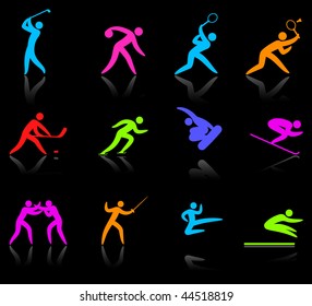 Original vector illustration: competitive sports icon collection