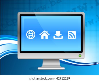 Original Vector Illustration: computer screen background with icons AI8 compatible