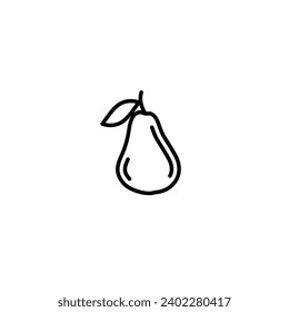 Original vector illustration. Contour icon of a ripe pear. Hand drawn, not AI