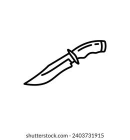 Original vector illustration. Contour icon of a camping knife. Hand drawn, not AI