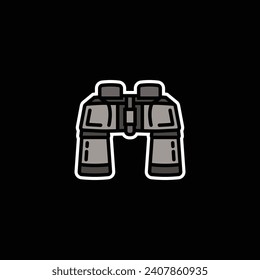 Original vector illustration. The contour icon of the field binoculars. Hand drawn, not AI