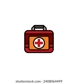 Ilustración vectorial original. Icono de contorno del kit de primeros auxilios. Dibujado a mano, no IA