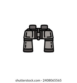 Ilustración vectorial original. Icono de contorno de los binoculares de campo. Dibujado a mano, no IA