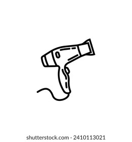 Original vector illustration. A contour icon. An electric appliance designed for drying hair. Hair dryer. A design element. Hand drawn, not AI