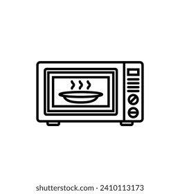 Original vector illustration. A contour icon. A microwave. A design element. Hand drawn, not AI