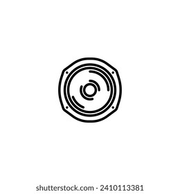 Original vector illustration. The contour icon of the speaker from the music column. A design element. Hand drawn, not AI