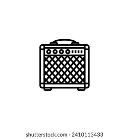 Ilustración vectorial original. Icono de contorno del amplificador combinado de guitarra. Un elemento de diseño. Dibujado a mano, no IA