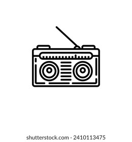 Original vector illustration. The contour icon of the radio receiver. A design element. Hand drawn, not AI