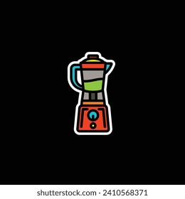 Original vector illustration. A contour icon.  An electrical appliance designed for chopping food. Kitchen blender. A design element. Hand drawn, not AI