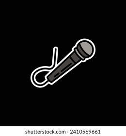 Original vector illustration. The contour icon of the pop microphone. A design element. Hand drawn, not AI