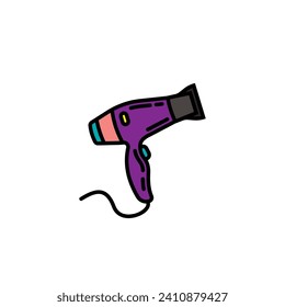 Original vector illustration. A contour icon. An electric appliance designed for drying hair. Hair dryer. A design element. Hand drawn, not AI
