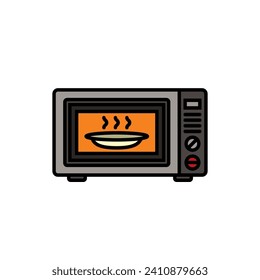 Original vector illustration. A contour icon. A microwave. A design element. Hand drawn, not AI
