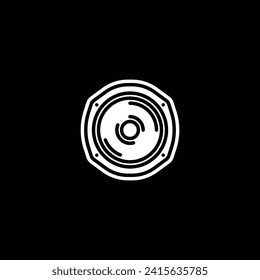Ilustración vectorial original. Icono de contorno del altavoz de la columna de música. Dibujado a mano, no IA