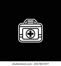 Originale Vektorgrafik. Kontaktieren Sie das Symbol des Verbandskastens. Handgezeichnet, nicht AI