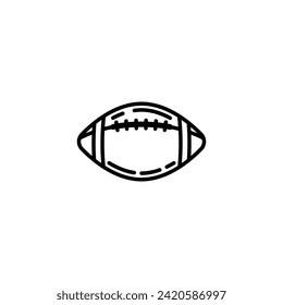 Original vector illustration. A contour icon. An American football ball. Hand drawn, not AI