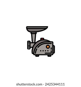 Original vector illustration. The contour icon of the kitchen meat grinder. Hand drawn, not AI