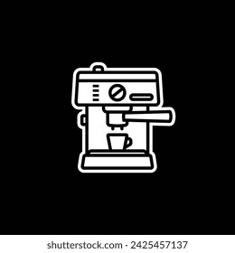 Original vector illustration. The contour icon of the coffee machine. Hand drawn, not AI