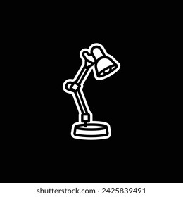 Original vector illustration. Contour icon of a table lamp for home. Hand drawn, not AI