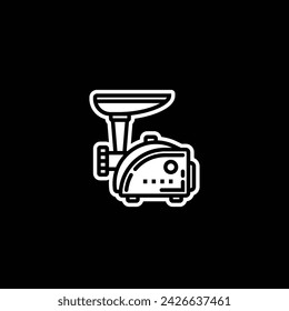 Original vector illustration. The contour icon of the kitchen meat grinder. Hand drawn, not AI