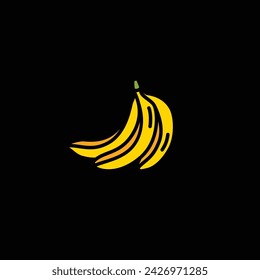 Ilustración vectorial original. Icono de contorno de plátanos maduros. Dibujado a mano, no AI