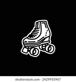 Original vector illustration. A contour icon. Vintage roller skates. Hand drawn, not AI