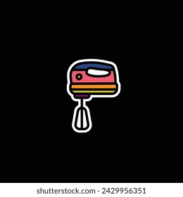 Original vector illustration. A contour icon.  An element of household appliances for cooking. Kitchen mixer. A design element. Hand drawn, not AI