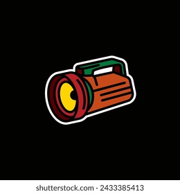 Original vector illustration. Contour icon of a camping lantern. Hand drawn, not AI