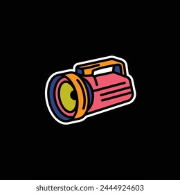 Original vector illustration. Contour icon of a camping lantern. Hand drawn, not AI
