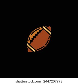 Original vector illustration. A contour icon. An American football ball. Hand drawn, not AI