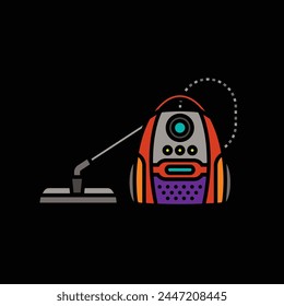 Original vector illustration. The contour icon of the vacuum cleaner. Hand drawn, not AI