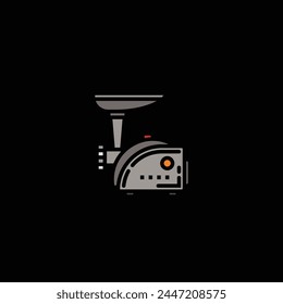 Original vector illustration. The contour icon of the kitchen meat grinder. Hand drawn, not AI