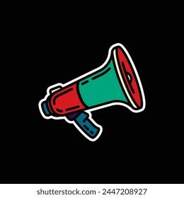 Ilustración vectorial original. Icono de contorno del altavoz. Dibujado a mano, no AI