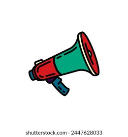 Ursprüngliche Vektorillustration. Das Kontursymbol des Sprechers. Handgezeichnet, keine KI