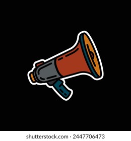 Ilustración vectorial original. Icono de contorno del altavoz. Dibujado a mano, no AI