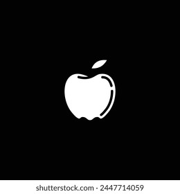 Original vector illustration. Contour icon of a ripe yellow apple. Hand drawn, not AI