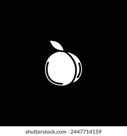 Original vector illustration. Contour icon of a ripe peach. Hand drawn, not AI