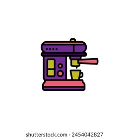 Ilustración vectorial original. El icono de contorno de la máquina de café. Dibujado a mano, no AI