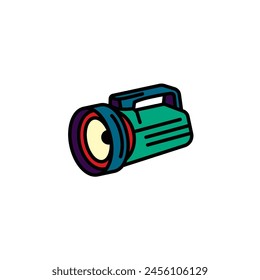 Original vector illustration. Contour icon of a camping lantern. Hand drawn, not AI