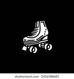 Original vector illustration. A contour icon. Vintage roller skates. Hand drawn, not AI